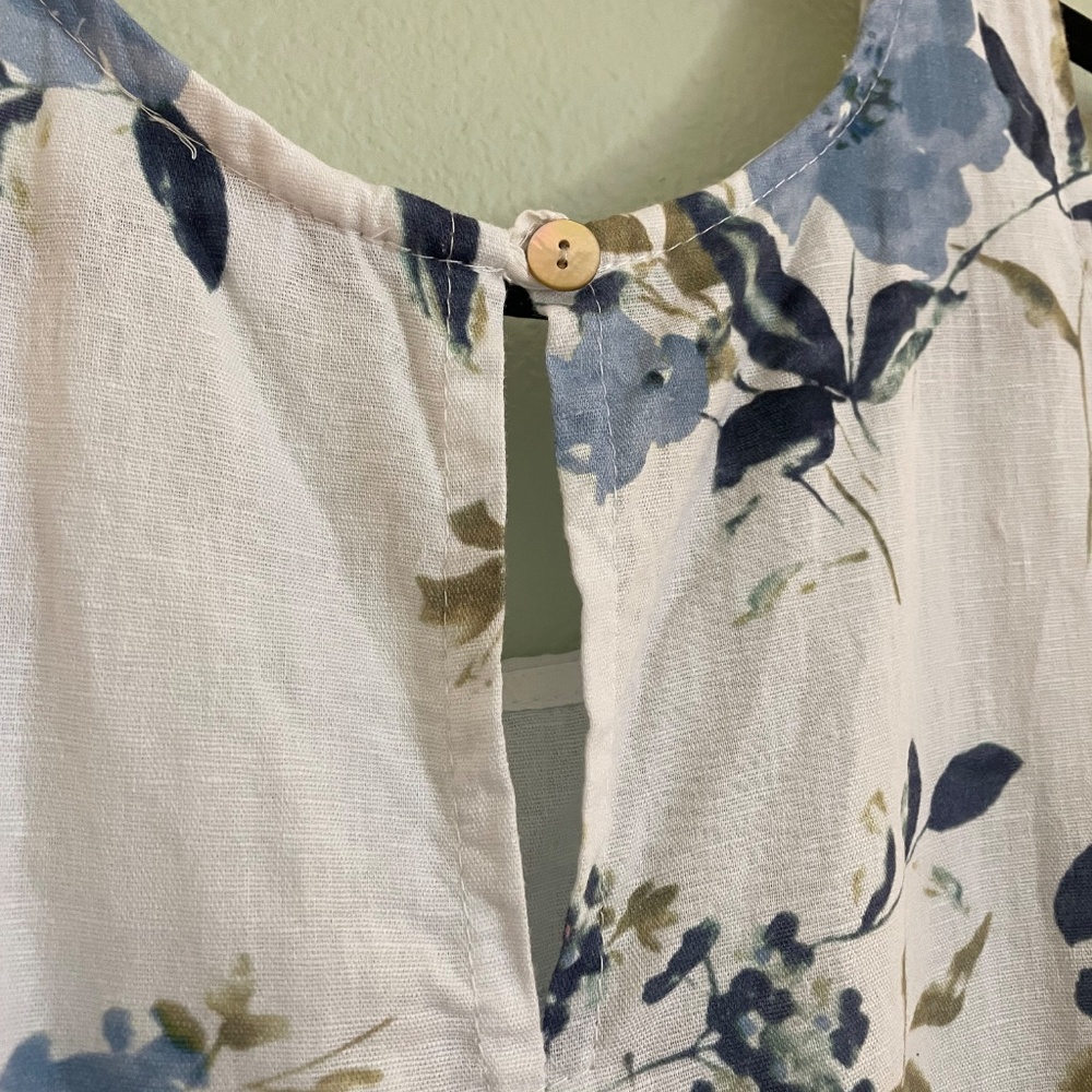 Kaktus 100% Linen Floral Sheath Dress - Women’s Plus - Picture 3 of 9